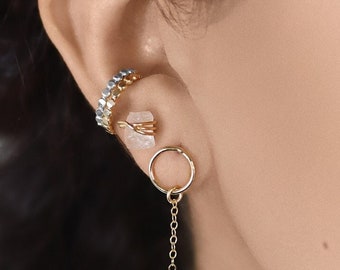 Dot Ear Cuff, Conch Ear Cuff, 14k Gold Filled Ear Cuff, Sterling Silver Hammered Ear Cuff, No Piercing, Earring Stack, Clip on Earring