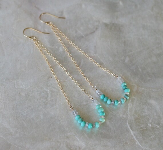 Summer Swing Earrings in Chrysoprase Zircon and 14k Gold Filled