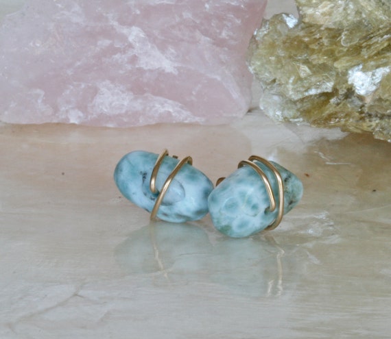 Larimar Stud Earrings