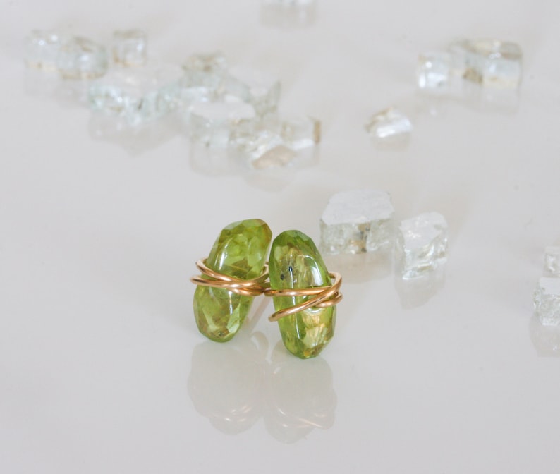 Peridot Stud Earrings Green Stone Earrings August Etsy