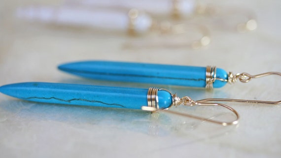 Turquoise Spike Earrings