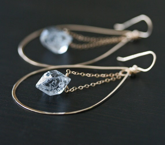 Herkimer Diamond Hoop Earrings