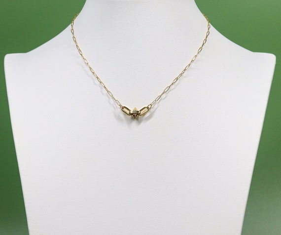 Dainty Double Link Gold Spike Pendant
