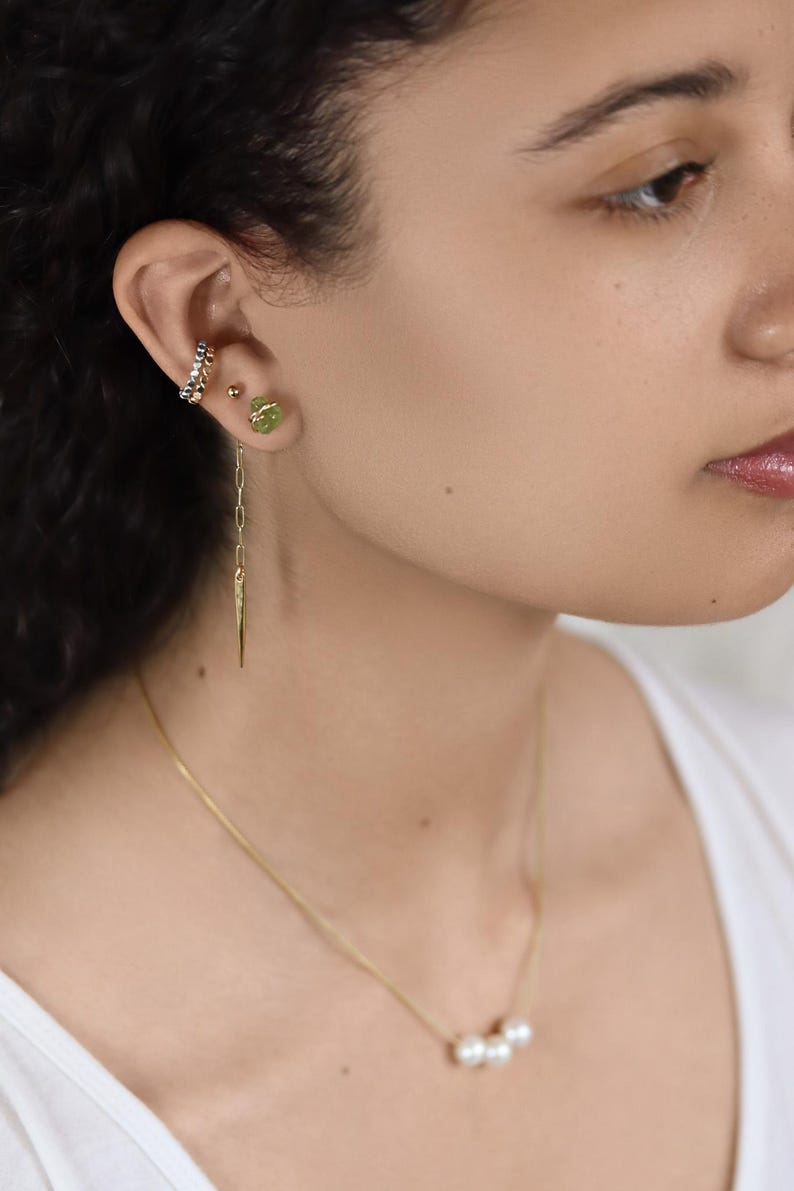 Gemstone Earrings, Raw Gemstone Studs, Birthstone Jewelry, Wedding Party Gifts, Bridesmaids Gifts, Birthday Gifts image 9