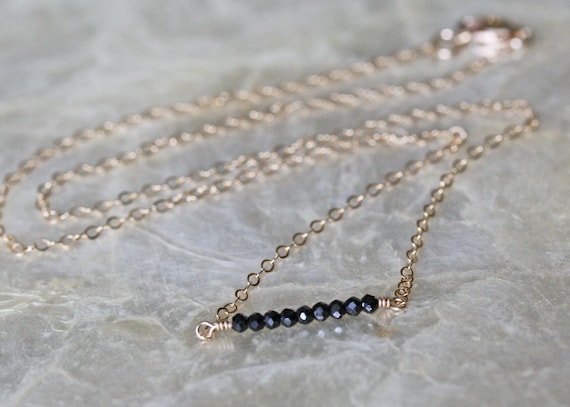Minimal Spinel Layering Necklace in 14k Gold Filled or Sterling Silver Chain