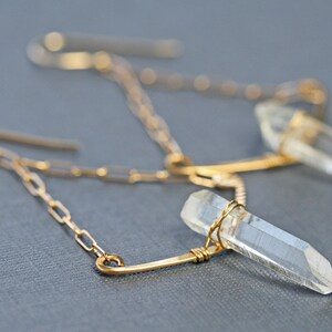 Crystal Earrings - Chevron Earrings  - Raw Crystal Point - Crystal Point Earrings
