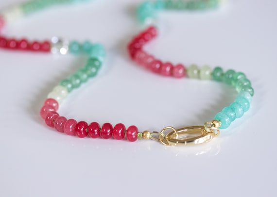 Knotted Watermelon Candy Necklace with Charm Holder