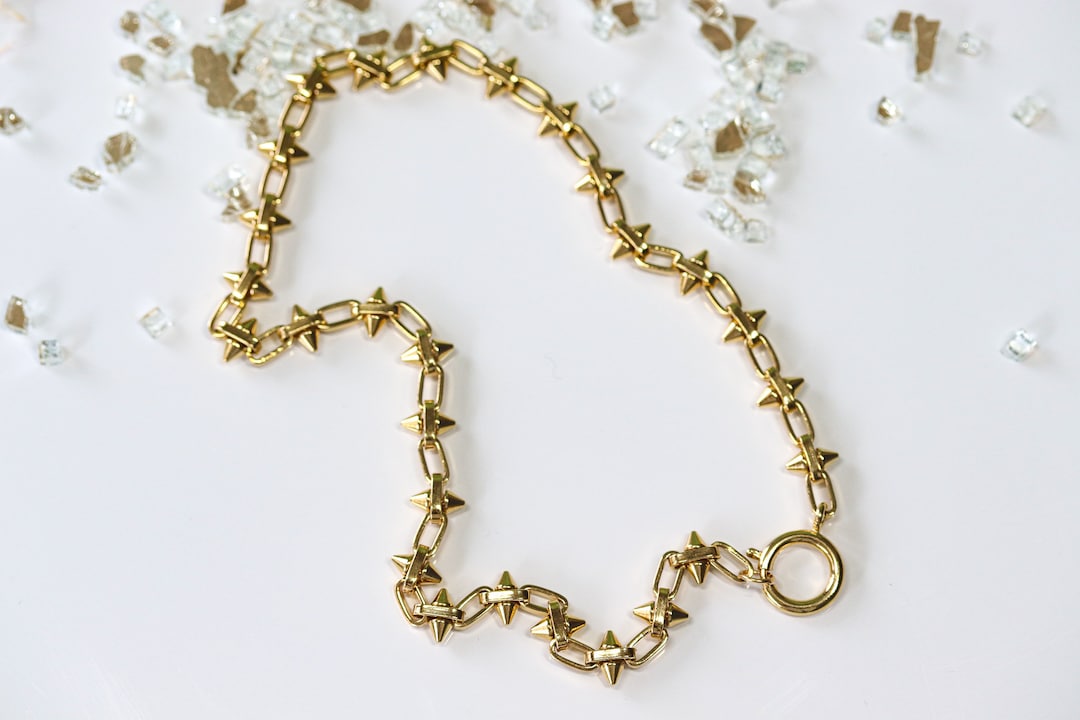 Gold Spike Choker Necklace