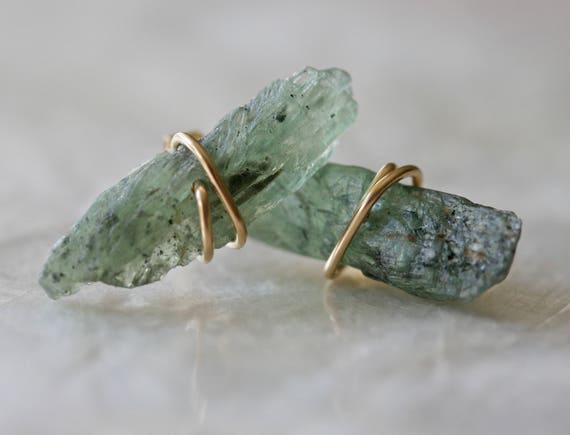 Raw Crystal Earrings, Green Kyanite Earrings, Stud Earrings, Tiny Earrings, Crystal Point Earrings, Dainty Crystal Earrings, Gift for Her