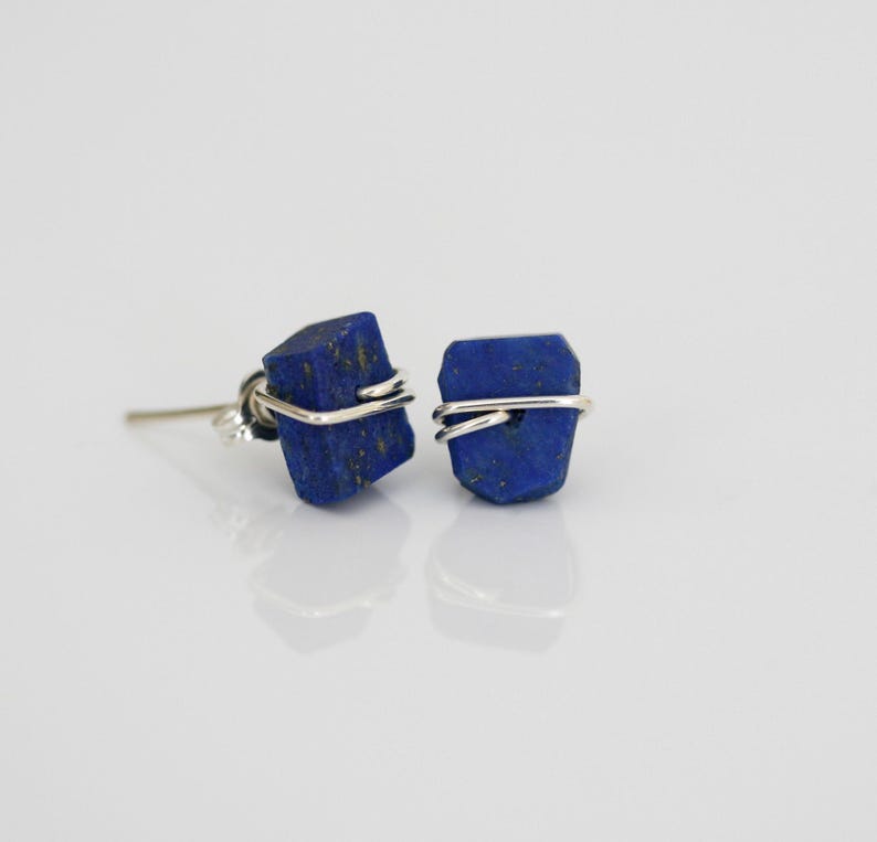 Gemstone Earrings, Raw Gemstone Studs, Birthstone Jewelry, Wedding Party Gifts, Bridesmaids Gifts, Birthday Gifts image 12