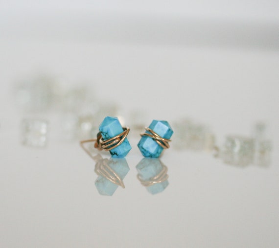 Turquoise Point Stud Earrings
