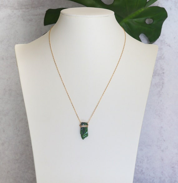 Raw Chrome Diopside Pendant Pendant Necklace