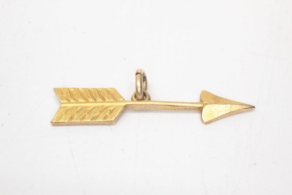 10k solid gold vintage arrow pendant / charm