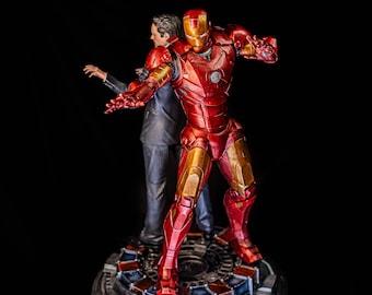 Iron Man and Tony Stark Diorama Sculpture