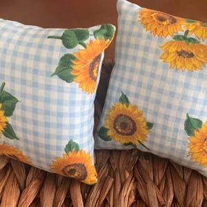Yellow Sunflower Mini Pillow | Shelf Decor | Tiered Tray Decor | Basket Filler | Country Fall Gift | Sunny Gift for Her