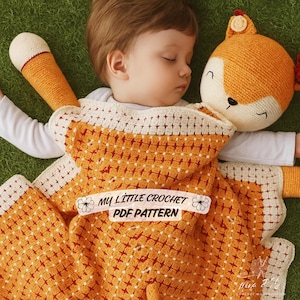 Fox Baby Blanket Crochet Amigurumi Plush Easy Cute Animal Pattern PDF | Tutorials in English