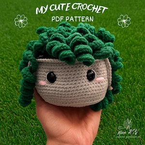 Pot de fleur au crochet Amigurumi | Jolie plante en peluche | Téléchargement numérique PDF | Adapté aux débutants | Conditions américaines