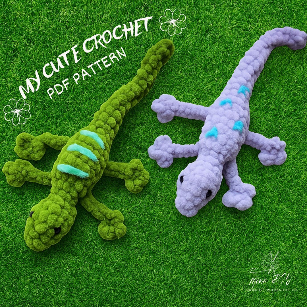 Lizard Crochet Amigurumi Toy Pattern PDF | Tutorials in English - Etsy