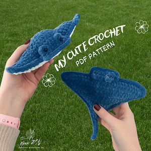 Stingray Amigurumi Crochet Toy Pattern Pdf | Stuffed Plush Stingray Amigurumi Crochet Animal Pattern Pdf for Nursery Decor, home decor