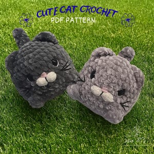Chat au crochet en peluche Amigurumi, modèle de jouet animal PDF | Tutoriels en anglais