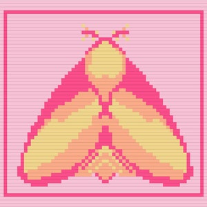 Rosy Maple Moth Tapestry Crochet Pattern