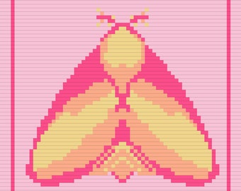 Rosy Maple Moth Tapestry Crochet Pattern