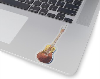 Guitar lover Kiss-Cut Stickers  music lover - Fishing Musicians - Abstract guitar sticker - music sticker