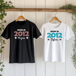 Personalized 13th Birthday T-Shirt: Born in 2012, Custom Teen Gift