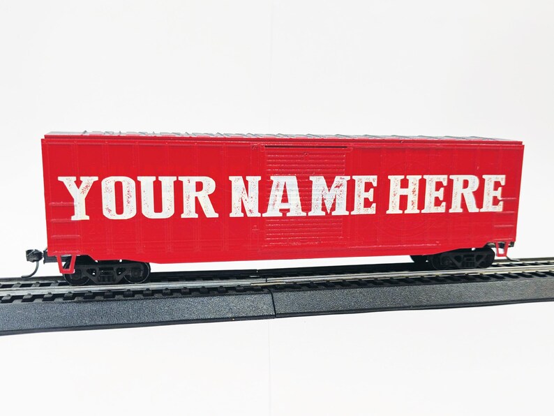 Custom Name RED (big Text) Personalized Printed Model Train Box Car, HO ...