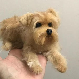 Custom Norwich or Norfolk Terrier dog needle felted pet sculpture