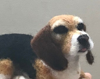 Custom Beagle dog needle felted Replica made to order