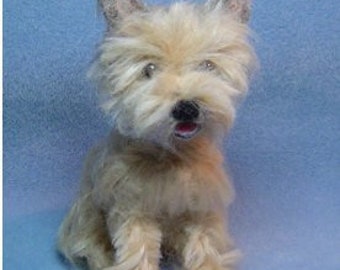 Custom Cairn Terrier Dog felted Pet portrait Sculpture Animal