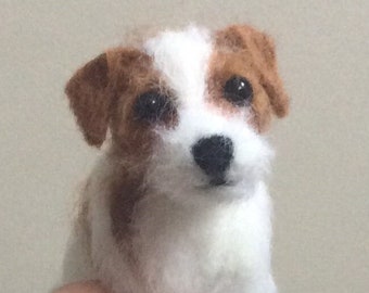 Jack Russell Terrier Custom dog art  needle felted sculpture Pet Portrait Memorials