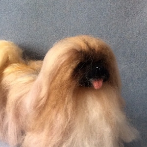 Pekingese Puppy dog personalized custom dog  felted sculpture