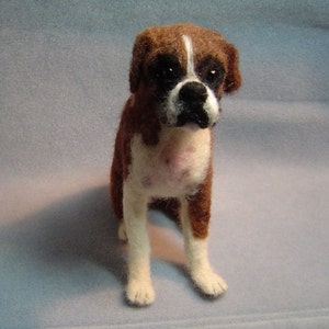 Boxer dog Custom needle felted dog soft sculpture memorial art animal image 2