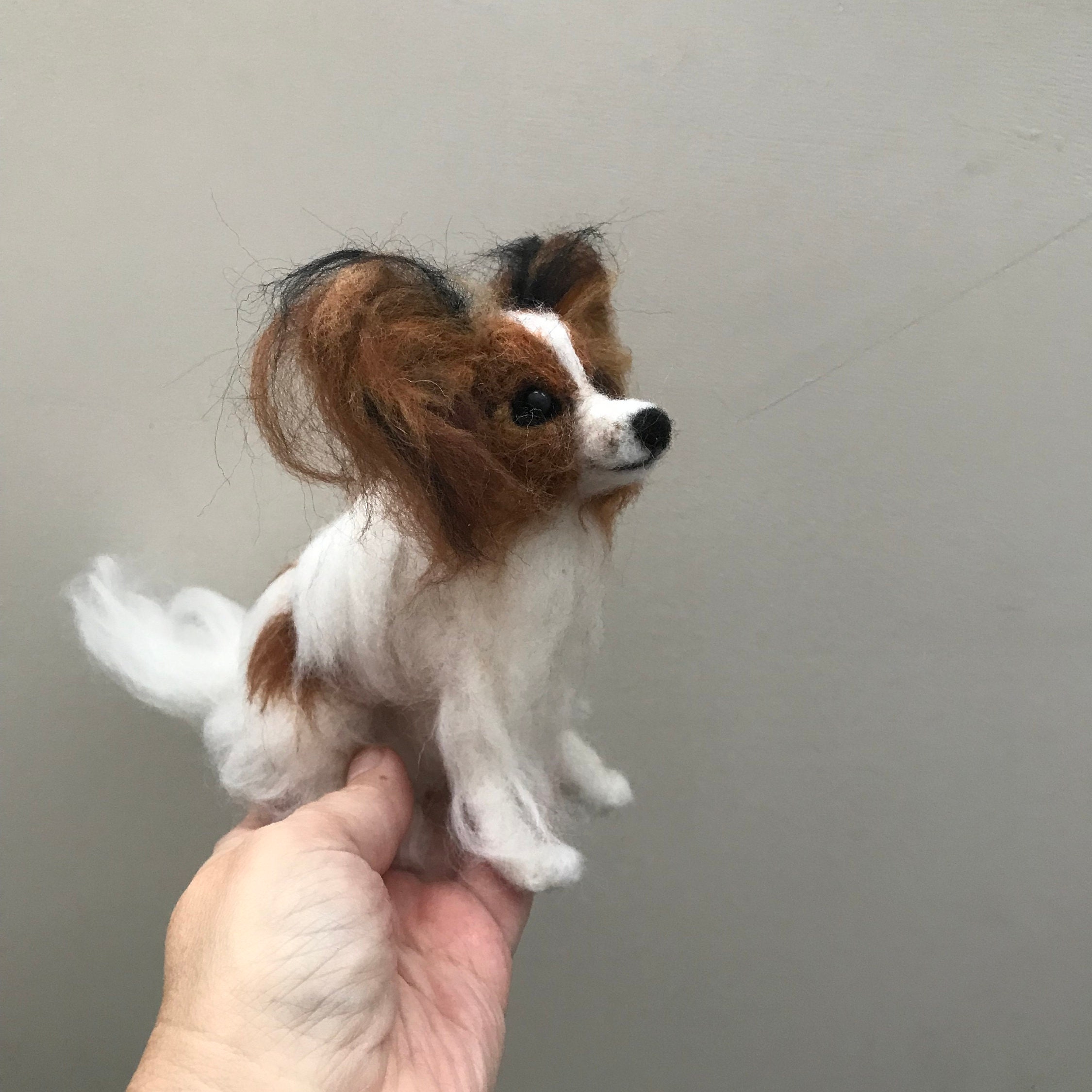 Custom Papillon Dog Felted Toy Spaniel Sculpture - Etsy