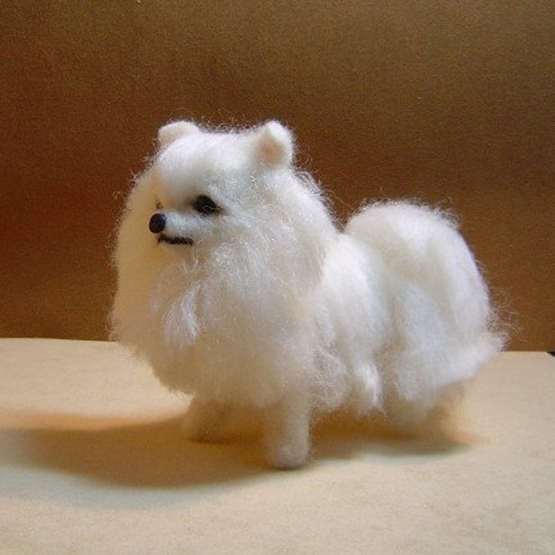 Custom dog Pomeranian puppy soft Sculpture needle felted art image 2