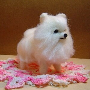 Custom dog Pomeranian puppy soft Sculpture needle felted art image 3