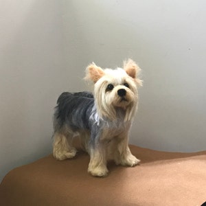 Custom Yorkshire Silky Terrier dog Replica needle felted Pet Memorial