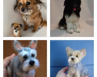 Landseer Newfoundland dog Custom sculpture needle felted art