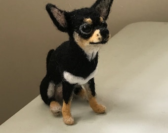 Custom felted dog Chihuahua replica or any dog breed personalized