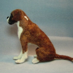 Boxer dog Custom needle felted dog soft sculpture memorial art animal image 3