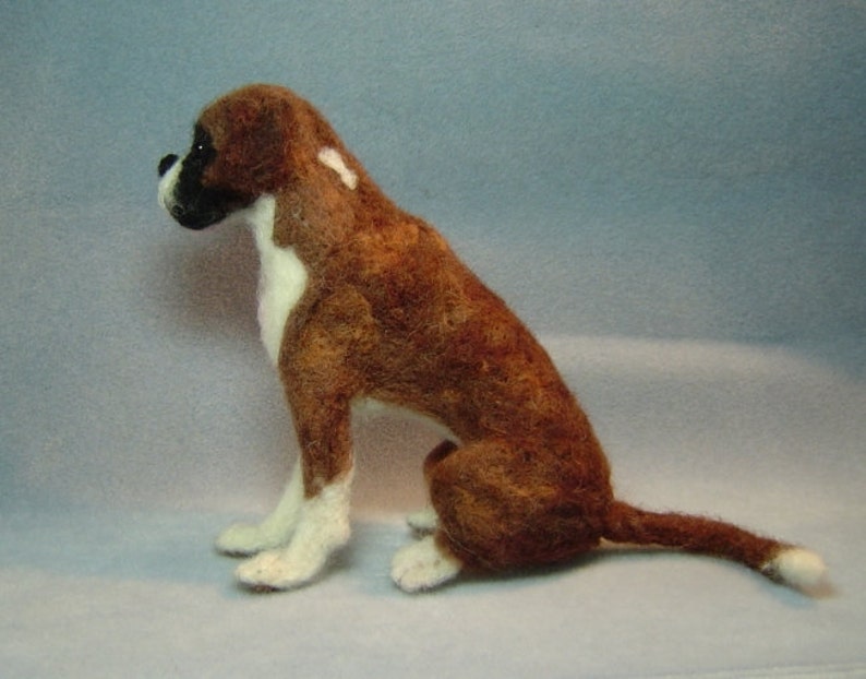 Boxer dog Custom needle felted dog soft sculpture memorial art animal image 3