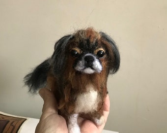Custom felted dog replica Pekingese or any dog breed made to order