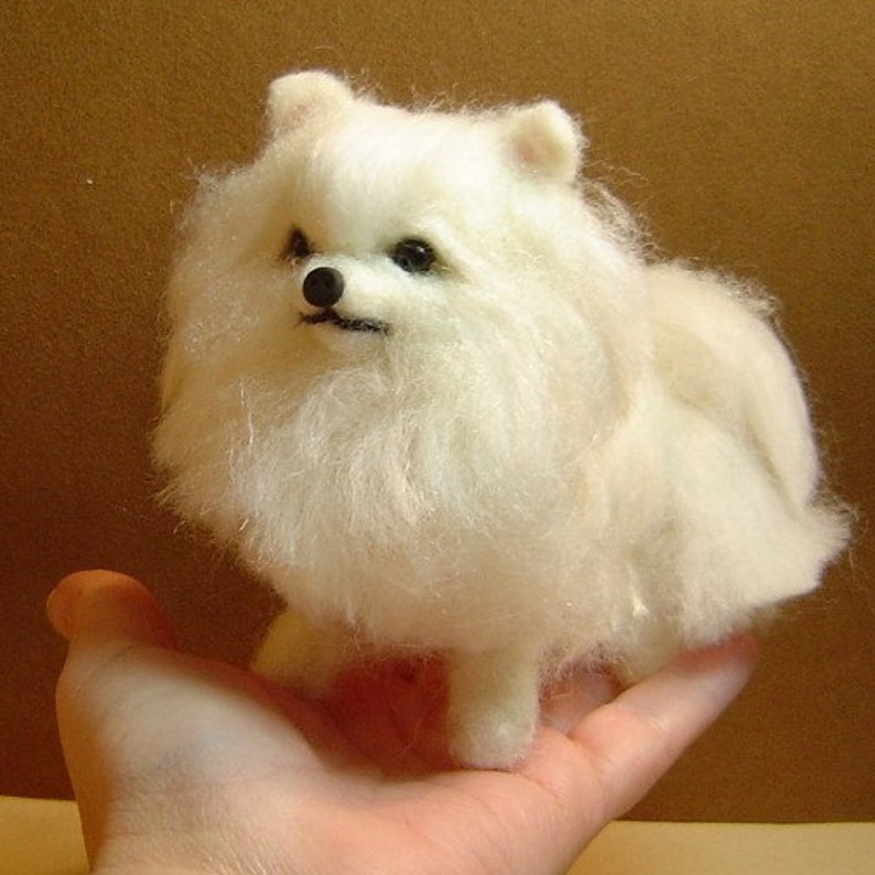 Custom dog Pomeranian puppy soft Sculpture needle felted art image 1