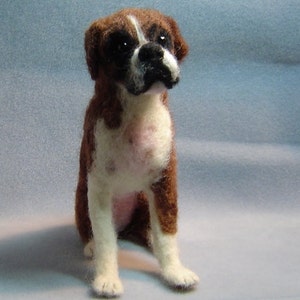 Boxer dog Custom needle felted dog soft sculpture memorial art animal image 4