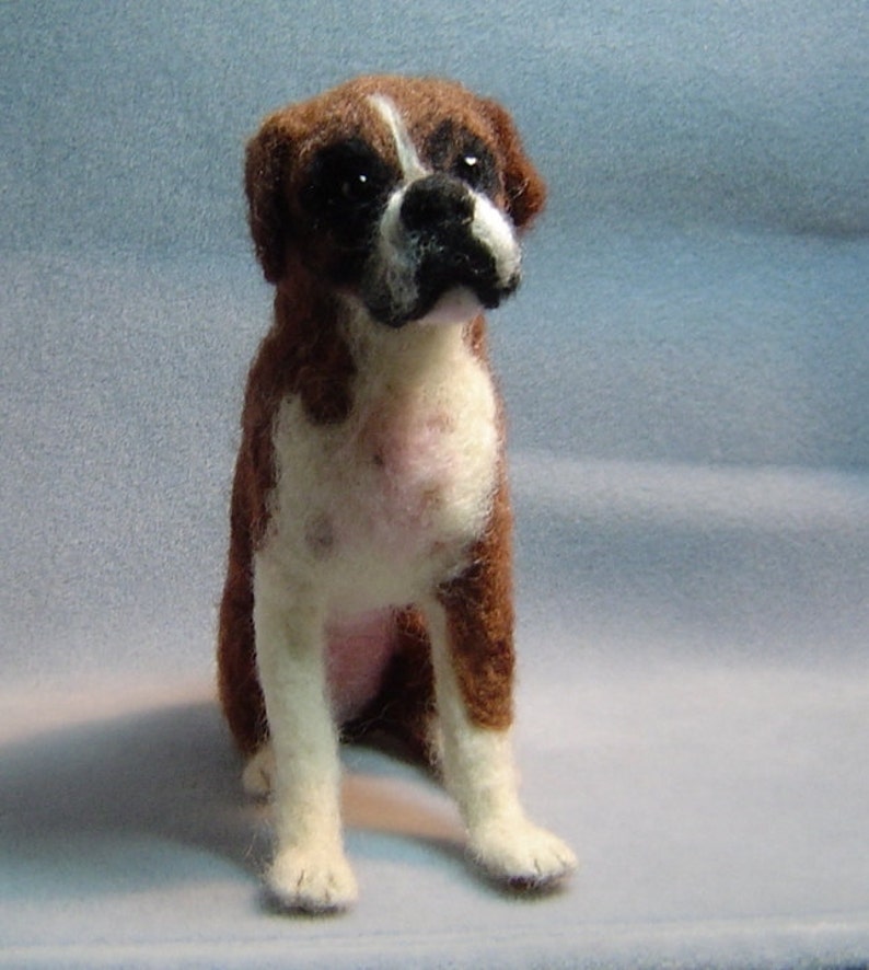 Boxer dog Custom needle felted dog soft sculpture memorial art animal image 4