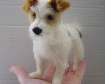 Custom felted Jack Russell Terrier  dog rough coat replica