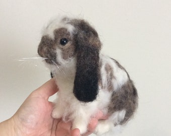 Custom Rabbit needle felted Bunny pet soft sculpture