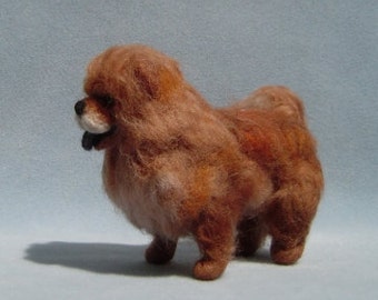 Custom Pet Portrait dog sculpture needle felted Chow Chow